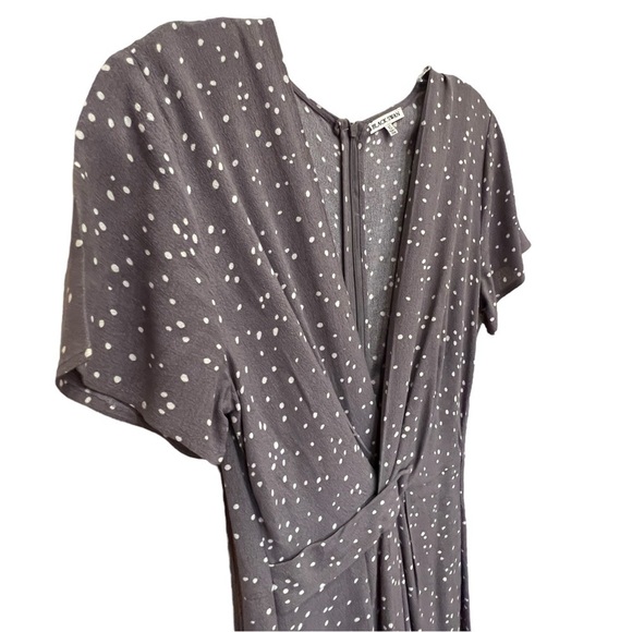 BLACK SWAN Kate Polka Dot Printed Cropped Jumpsuit in Slate Grey & White, XS - Picture 3 of 13